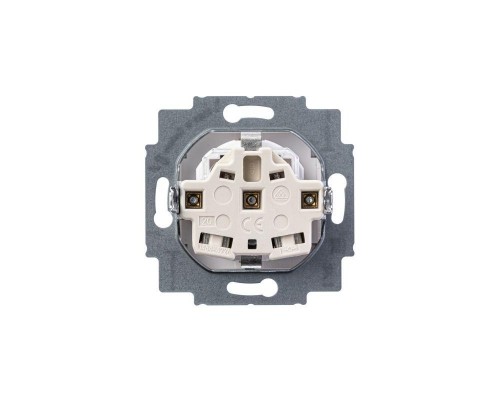 Розетка Levit с заземл. с защ. шторками 16А сер./бел. ABB 2CHH203457A6016