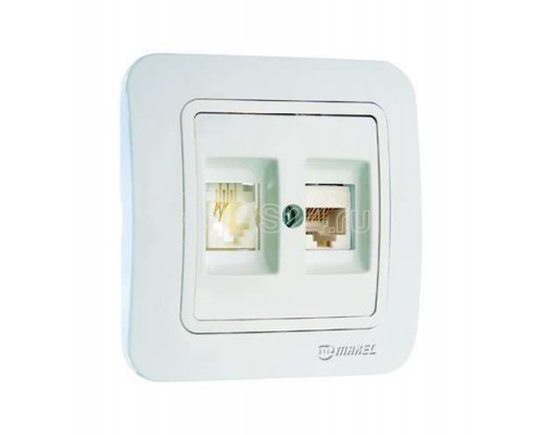 Розетка Lillium 16А IP20 CAT5e+TF евро бел./бел. Makel 70037
