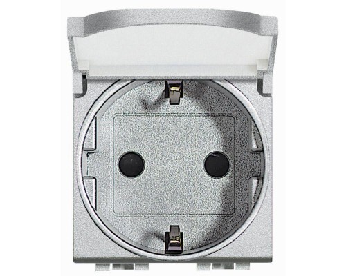 Розетка LivingLight 2К+3 с защ. крышкой алюм. Leg BTC NT4141PW