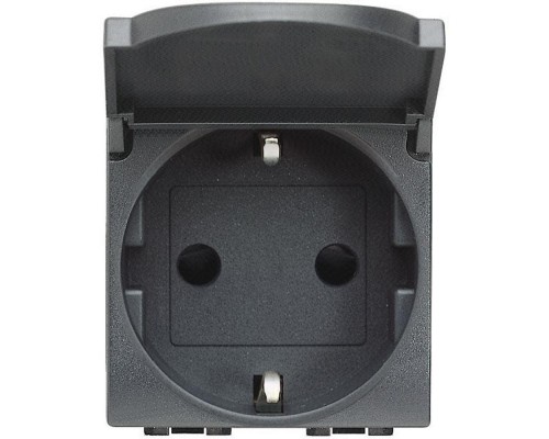 Розетка LivingLight 2К+3 с защ. крышкой антрацит Leg BTC L4141PW