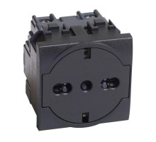 Розетка LivingLight 2К+З 16А 250В антрацит Leg BTC L4140/16F