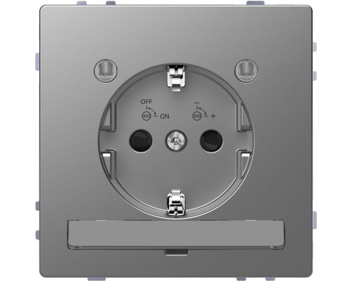 Розетка Merten D-Life 16А с LED мод. с заземл. SD нерж. сталь SchE MTN2304-6036