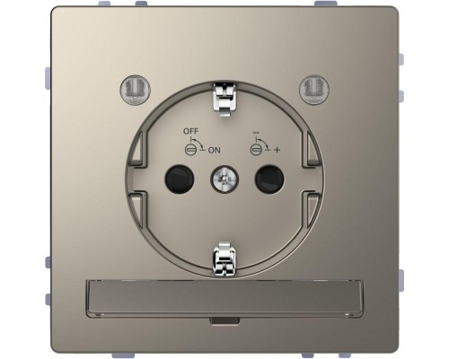 Розетка Merten D-Life 16А с LED мод. с заземл. SD никель SchE MTN2304-6050