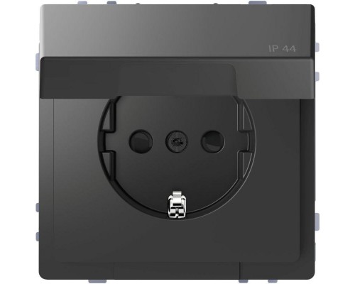 Розетка Merten D-Life 16А с защ. крышкой с заземл. IP44SD антрацит SchE MTN2314-6034