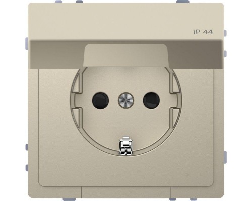 Розетка Merten D-Life 16А с защ. крышкой с заземл. IP44 SD сахара SchE MTN2314-6033