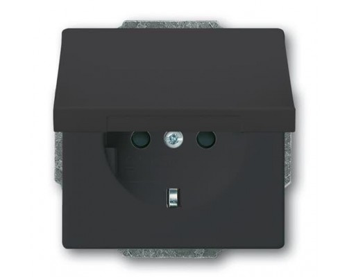 Розетка SCHUKO 16А 250В с защ. шторками с крышкой без лапок future антрацит ABB 2CKA002018A1526