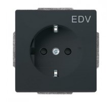 Розетка SCHUKO 16А 250В с защ. шторками с маркировкой EDV Future/Axcent/Carat/Династия антрацит ABB 2CKA002013A5266