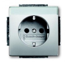 Розетка Schuko 16А 250В с полем для надписи Rur/сталь ABB 2CKA002011A3851