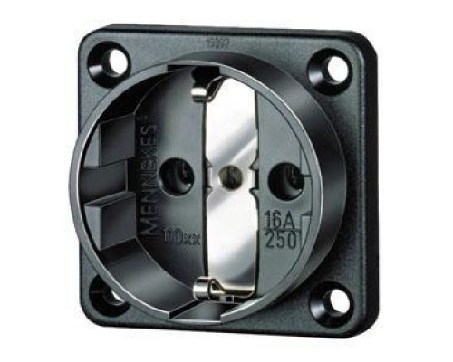 Розетка Schuko 16А 2P+E безвинт. клеммы IP20 черн. Mennekes 11512