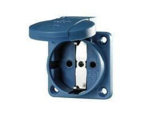 Розетка Schuko 16А 2P+E безвинт. клеммы IP54 син. Mennekes 11011
