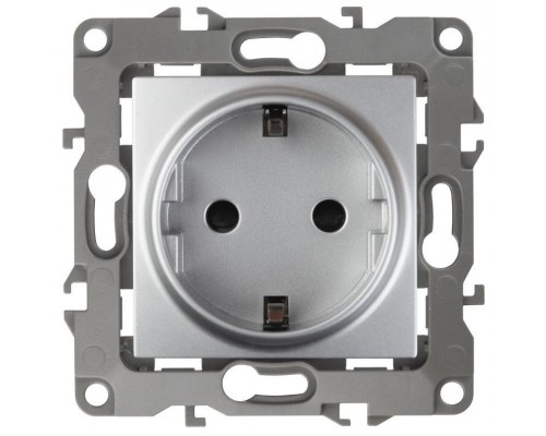 Розетка Schuko 16АХ-250В 2P+E 12-2101-03 алюм. ЭРА Б0014677