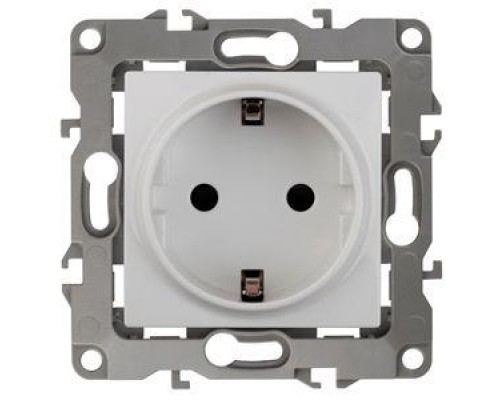 Розетка Schuko 16АХ-250В 2P+E без монтаж. лапок 12-2001-01 бел. ЭРА Б0014681