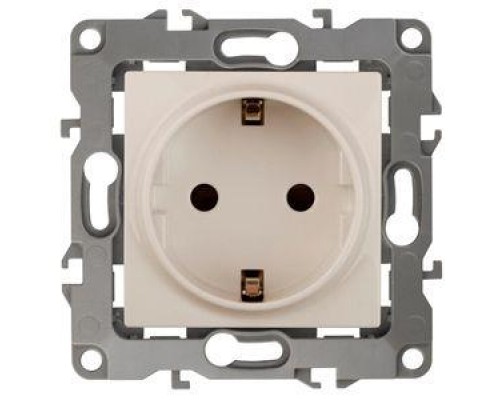Розетка Schuko 16АХ-250В 2P+E без монтаж. лапок 12-2001-02 сл. кость ЭРА Б0014682