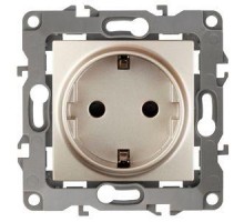 Розетка Schuko 16АХ-250В 2P+E без монтаж. лапок 12-2001-04 шампань ЭРА Б0014684