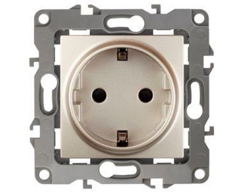 Розетка Schuko 16АХ-250В 2P+E без монтаж. лапок 12-2001-04 шампань ЭРА Б0014684