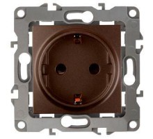 Розетка Schuko 16АХ-250В 2P+E без монтаж. лапок 12-2001-13 бронза ЭРА Б0019308