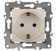 Розетка Schuko 16АХ-250В 2P+E защ. шторки 12-2102-02 сл. кость ЭРА Б0014688