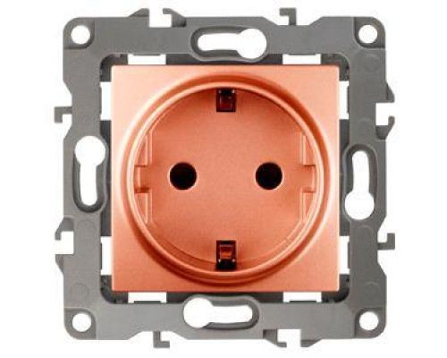 Розетка Schuko 16АХ-250В 2P+E защ. шторки 12-2102-14 медь ЭРА Б0019325