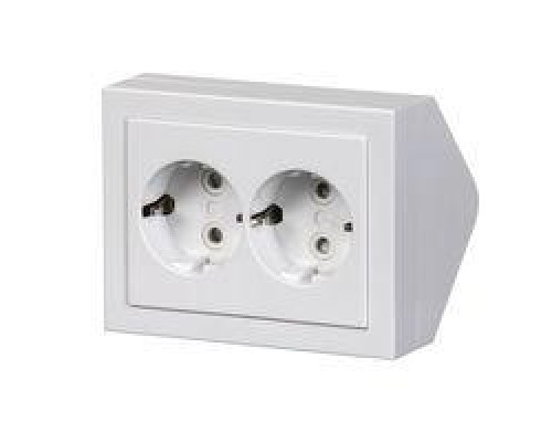Розетка Schuko 2-м угловая алюм. ABB 2TKA00001612