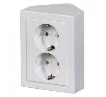 Розетка Schuko 2-м угловая бел. ABB 2TKA00001610