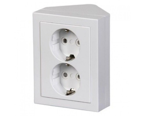 Розетка Schuko 2-м угловая бел. ABB 2TKA00001610