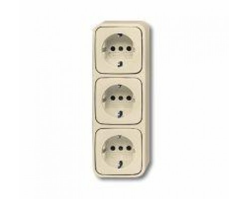 Розетка Schuko 3-м ОП Busch-Duro 2000 AP 16А 250В верт. сл. кость ABB 2CKA002056A0072
