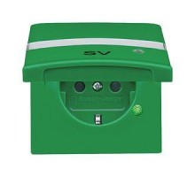 Розетка Schuko Allwetter44 16А 250В 20 EUGKBLN-13-101 с контрольным СД с защ. крышкой (уплот. кольцо в комплекте) IP44 зел. ABB 2064-0-0303