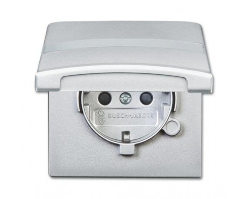 Розетка Schuko Allwetter44 16А 250В 20 EUGKBN-33-101 с защ. крышкой защ. шторки поле для надписи (уплот. кольцо в комплекте) IP44 серебристый алюм.) ABB 2CKA002064A0300