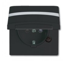 Розетка Schuko Allwetter44 16А 250В 20 EUGKBN-35-101 с защ. крышкой защ. шторки поле для надписи (уплот. кольцо в комплекте) IP44 черн./антрацит ABB 2CKA002064A0302