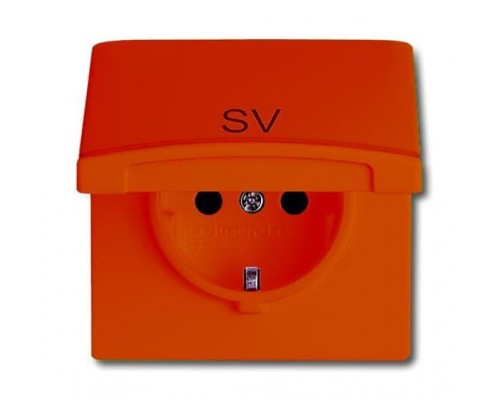 Розетка Schuko Allwetter44 16А 250В 20 EUGKB-14-101 с контрольным СД с защ. крышкой с маркировкой SV (уплот. кольцо в комплекте) IP44 оранж. ABB 2CKA002064A0297