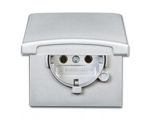 Розетка Schuko Allwetter44 16А 250В 20 EUGK-33-101 с защ. крышкой (уплот. кольцо в комплекте) IP44 серебристый алюм. ABB 2CKA002064A0288