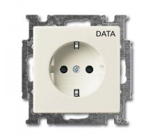 Розетка Schuko Basic 55 16А 250В с маркировкой DATA chalet-white ABB 2CKA002011A6145