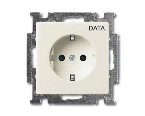 Розетка Schuko Basic 55 16А 250В с маркировкой DATA chalet-white ABB 2CKA002011A6145