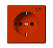 Розетка Schuko Basic 55 16А 250В с маркировкой SV оранж. ABB 2CKA002011A6153