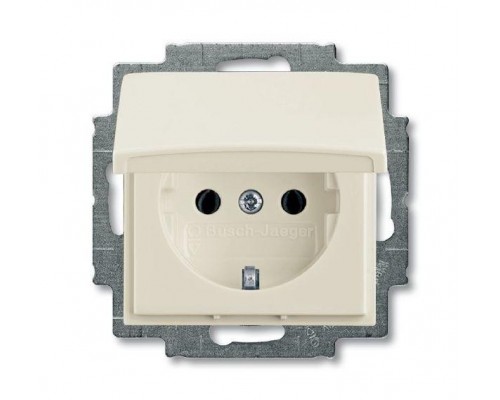 Розетка Schuko Basic 55 16А 250В с защ. крышкой chalet-white ABB 2CKA002018A1500
