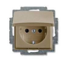 Розетка Schuko Basic 55 16А 250В с защ. крышкой шампань ABB 2CKA002018A1498