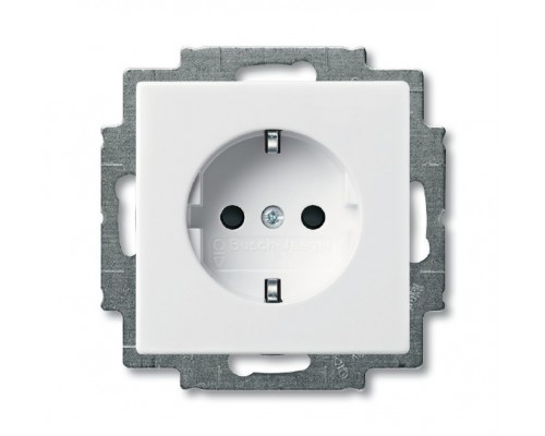 Розетка Schuko Basic 55 16А 250В винт. клеммы альп. бел. ABB 2CKA002011A6155