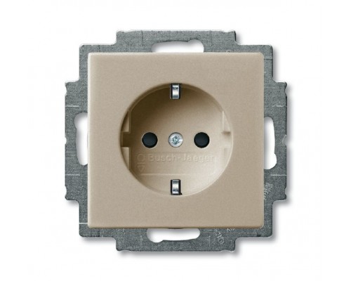 Розетка Schuko Basic 55 16А 250В винт. клеммы шампань ABB 2CKA002011A6146