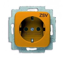 Розетка Schuko Busch-Duro 2000 SI 16А 250В центральная плата и суппорт оранж. ABB 2CKA002011A2233