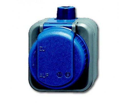 Розетка Schuko Busch-Duro 2000 WD 16А 250В с защ. крышкой IP66 ABB 2CKA002083A0343