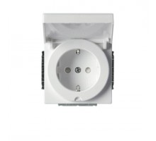 Розетка Schuko Impressivo 16А 230В IP21/44 с защ. крышкой бел. ABB 2TKA003847G1