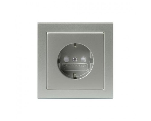 Розетка Schuko Impressivo 16А 230В в комплекте с рамкой алюм. ABB 2TKA00000439