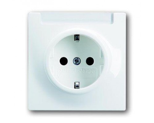 Розетка Schuko Impuls 16А 250В с полем для надписи альп. бел. ABB 2CKA002011A2712