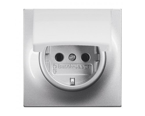 Розетка Schuko Impuls 16А 250В с защ. крышкой серебристый металлик ABB 2CKA002018A1489
