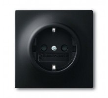 Розетка Schuko Impuls 16А 250В защ. шторки черн. бархат ABB 2CKA002013A5334