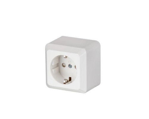 Розетка Schuko Jussi 16А 250В с заземл. зажимные клеммы наружный монтаж бел. ABB 2TKA000660G1