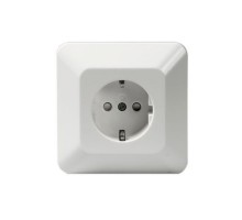 Розетка Schuko Jussi 16А 250В в сборе винт. клеммы с заземл. бел. ABB 2TKA000749G1