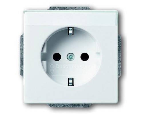Розетка Schuko Solo/Future 16А 250В с полем для надписи davos/альп. бел. ABB 2CKA002011A6209