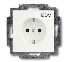 Розетка Schuko Solo/future 16А 250В с маркировкой EDV бел. бархат ABB 2CKA002013A5327