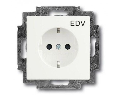 Розетка Schuko Solo/future 16А 250В с маркировкой EDV бел. бархат ABB 2CKA002013A5327